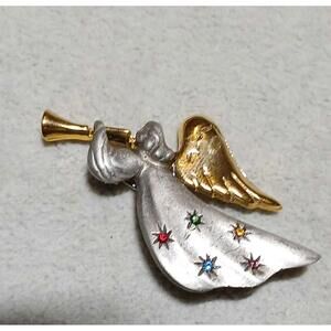 Heralding Angel Two Tone Pin Multi Color Crystals